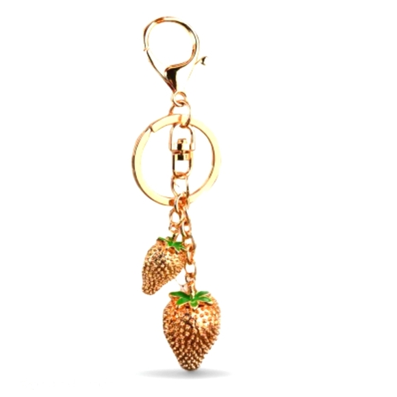 No brand Accessories - Designer Inspired Gold Strawberry Metal Cascade Charm
